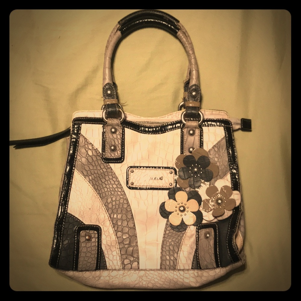 Gorgeous large grey and black Guess handbag